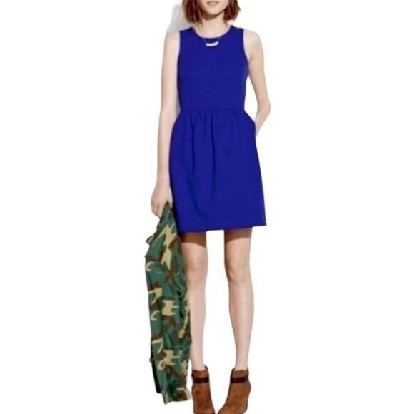 J. Crew Dresses & Skirts - J. Crew Factory Daybreak Fit Flare Dress Blue Preppy Size Medium